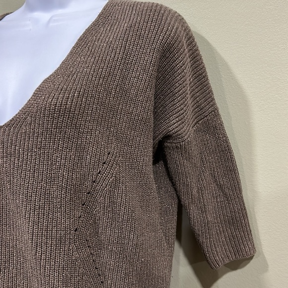 Express Brown with Gold Sparkles Cotton Sweater Size XS - Picture 3 of 13